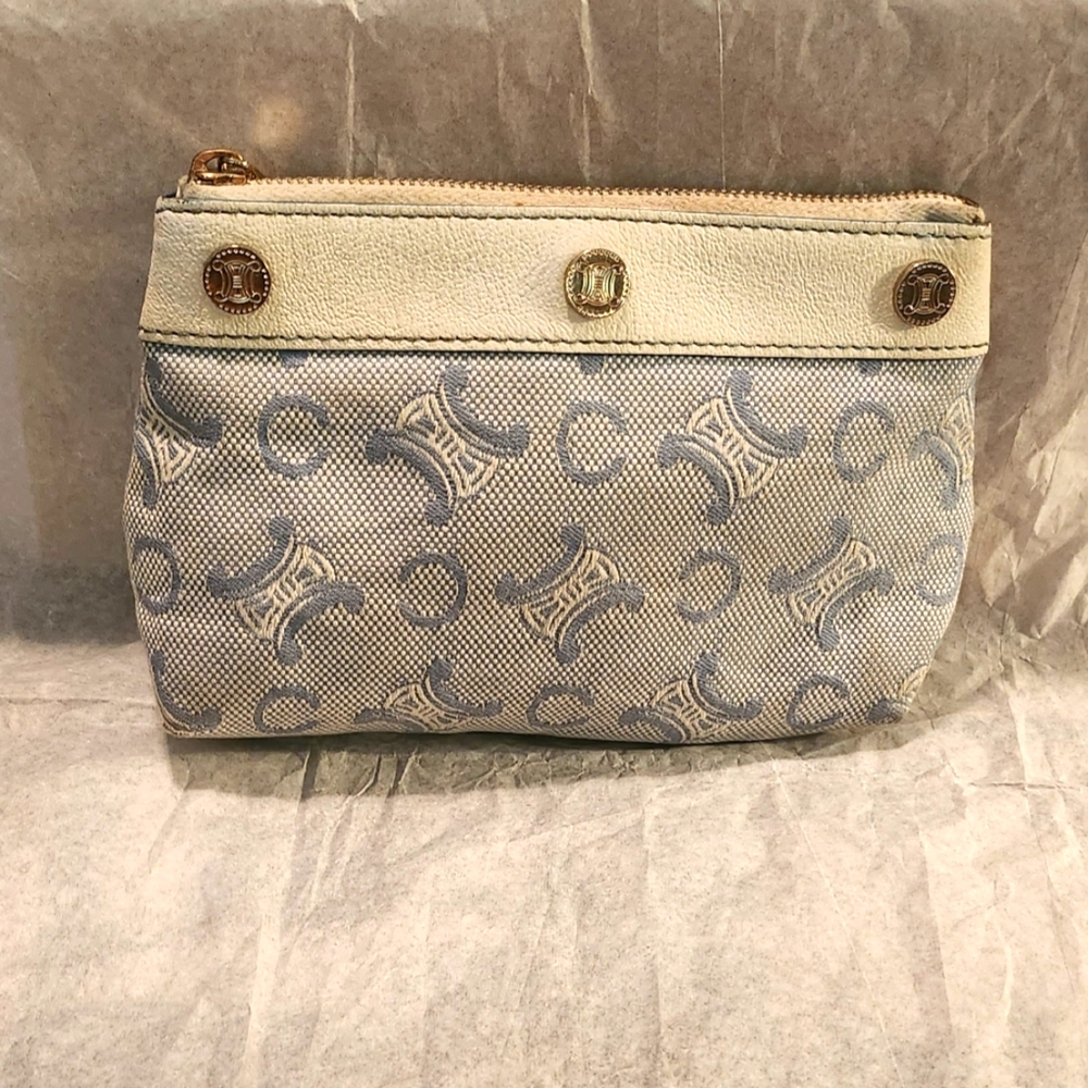 VINTAGE Celine Light Denim Pouch 7.5" X 4. 25" - Picture 3 of 12